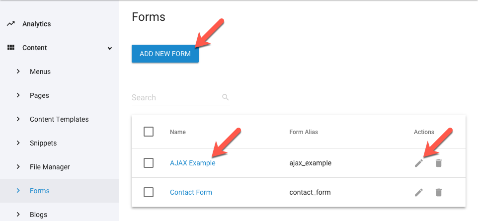 Forms - Create / Edit
