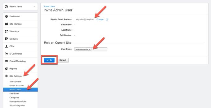 Adding an Admin User to your BC Site